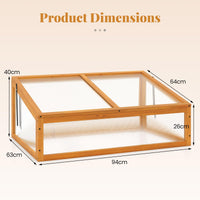 Wood Cold Frame Greenhouse, Portable Raised Planter Bed Protection