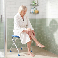 Folding Shower Chair, Aluminum Alloy Shower Seat for Inside Shower and Bath Tub
