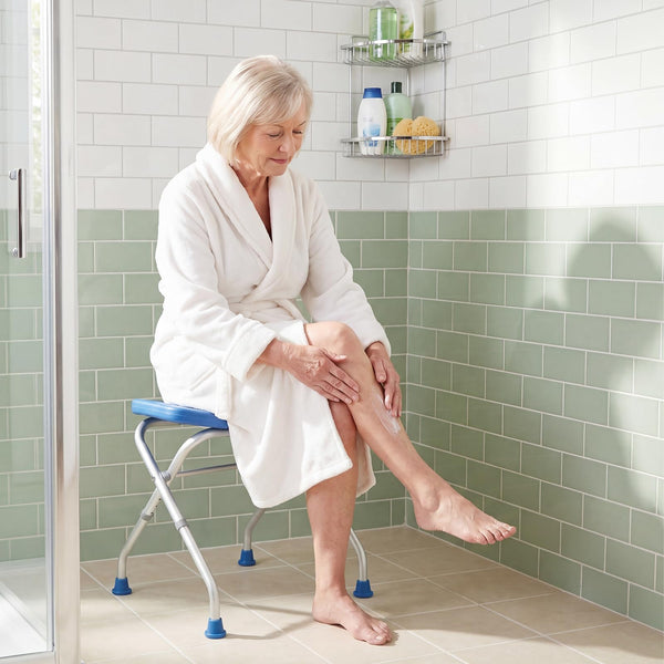 Folding Shower Chair, Aluminum Alloy Shower Seat for Inside Shower and Bath Tub