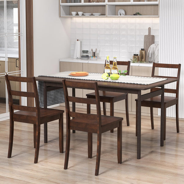 Giantex Wood Dining Chair Set of 2 w/Rubber Wood Legs, High Curved Backrest, Armless Kitchen Chairs