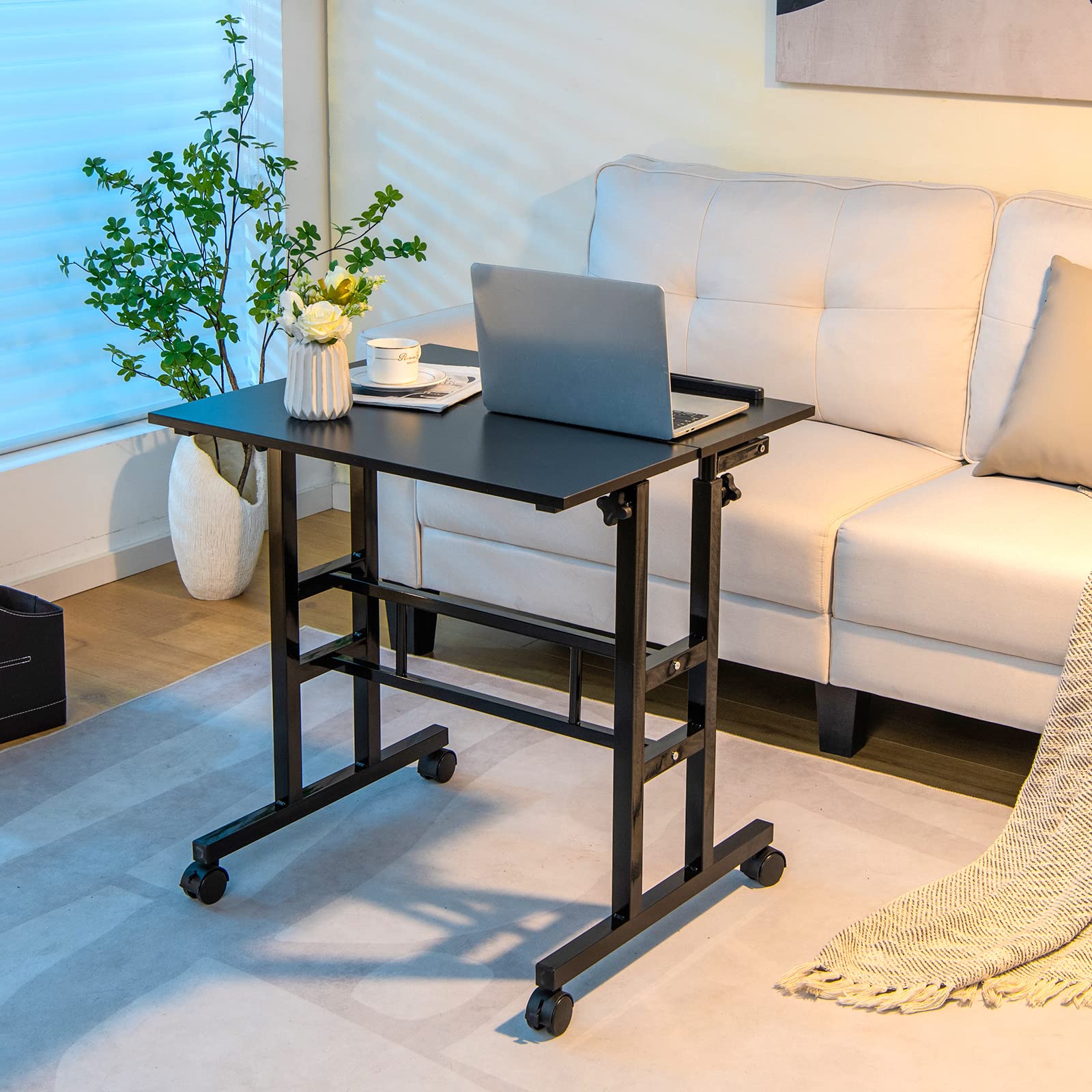 Giantex Mobile Standing Desk, Height Adjustable Sit to Stand Computer –  Giantex.au