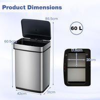 60L Automatic Touchless Waste Bin with Dual Compartments