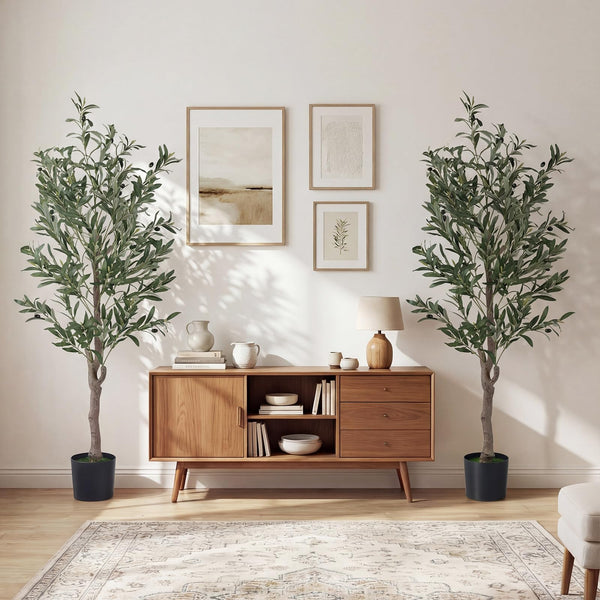 1.5M Tall Faux Greenery Plants with Realistic Fruits and Mosses