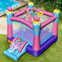 Inflatable Jumping Castle, 3-in-1 Princess Theme Kids Bounce House w/Fun Slide