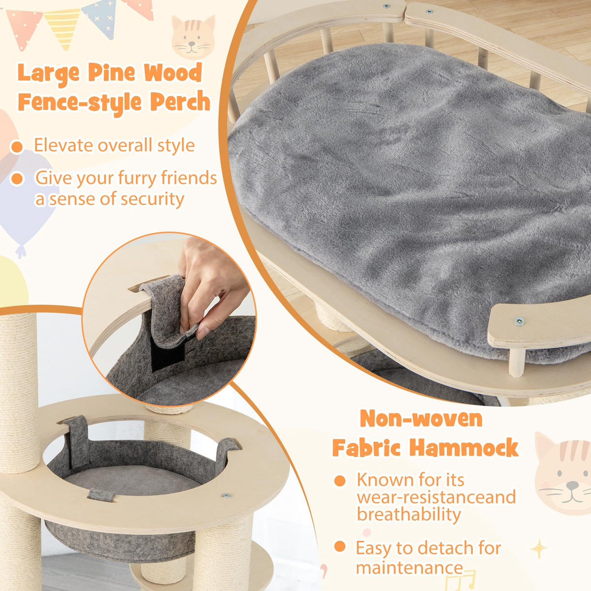 155CM Tall Multi-level Cat Tower for Indoor Cats