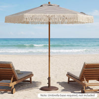 2.1m Patio Umbrella with Fringe Sun-Protective Polyester Canopy