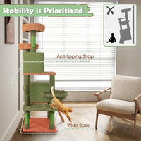 160cm Multi-level Cactus Cat Tree for Indoor Cats w/ Sisal Scratching Posts