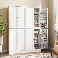 Giantex Kitchen Pantry Cabinet, 167 CM Freestanding Tall Buffet Cupboard w/Two 4-Tier Cabinets