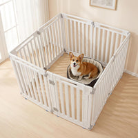 Indoor Outdoor Dog Playpen, 81cm Height, 8 Panels, Plastic Pet Fence