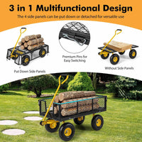 Outdoor Platform Cart w/4 Removable Side Panels, 26cm All Terrain Wheels