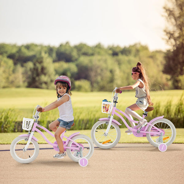 Kids Bike, 14 16 18 Inch Boys Girls Bike for 3-8 Years w/Training Wheels