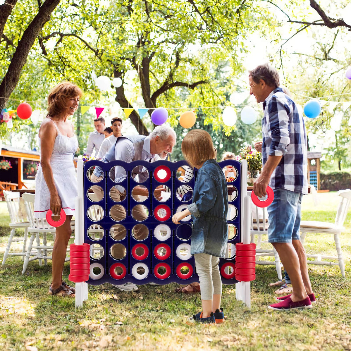 Giant Connect 4 in A Row Jumbo Family Garden yard Game Outdoor Toy 4-to-Score Kids Adult Family Party