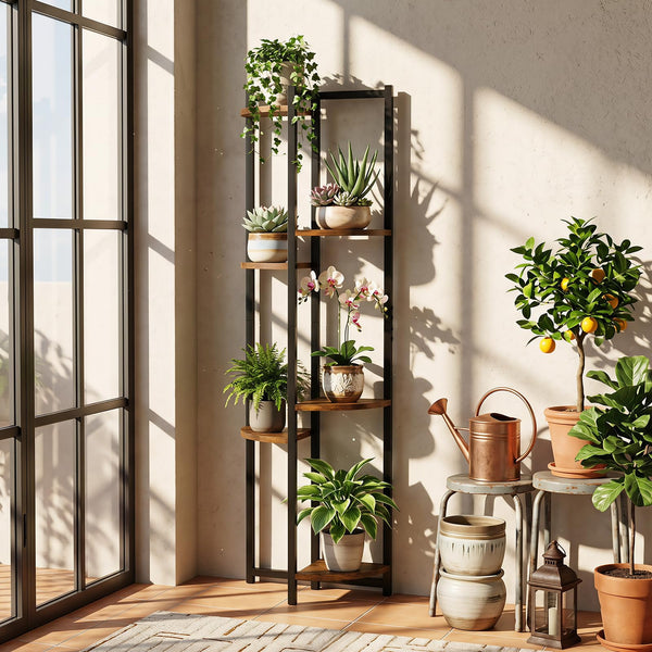 6-Tier Plant Stand with Fan-Shaped Shelves for Flower Pots