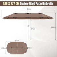 4.7 m Extra-Large Patio Umbrella w/LED Solar Lights