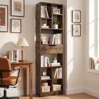 180cm Tall Freestanding Bookcase with Drawer and 2 Anti-Tip Kits for Home Office