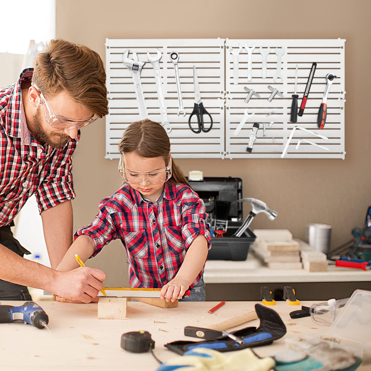 4 Pieces Magnetic Tool Organizers with 32 Strong Magnetic Strips