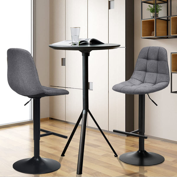 Giantex 2 Pcs Barstools Adjustable Swivel Bar Stools Counter Height Linen Chairs