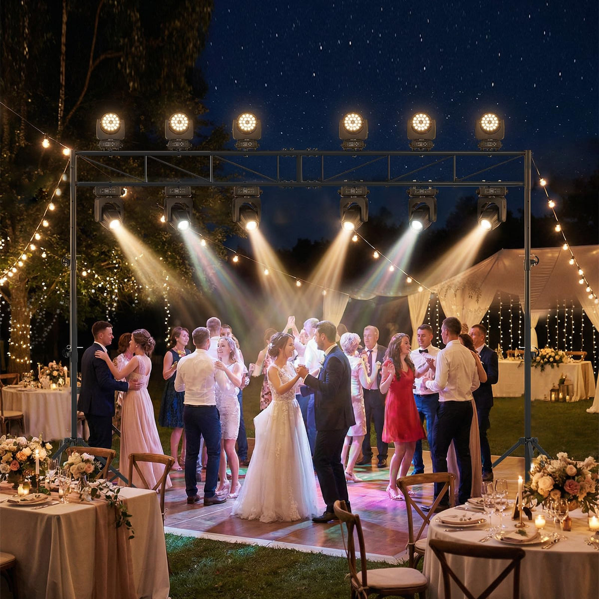 Portable Lighting stand System, Height Adjustable DJ Light Stand
