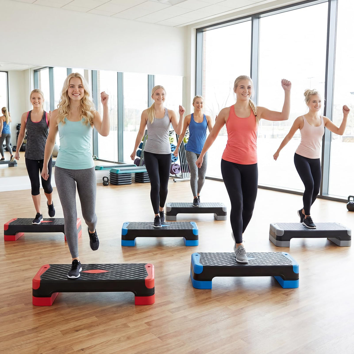 Reebok Step Risers Stackable 3-in-1 Aerobic Step Platform Set with 2 Stackable Risers – Giantex.au