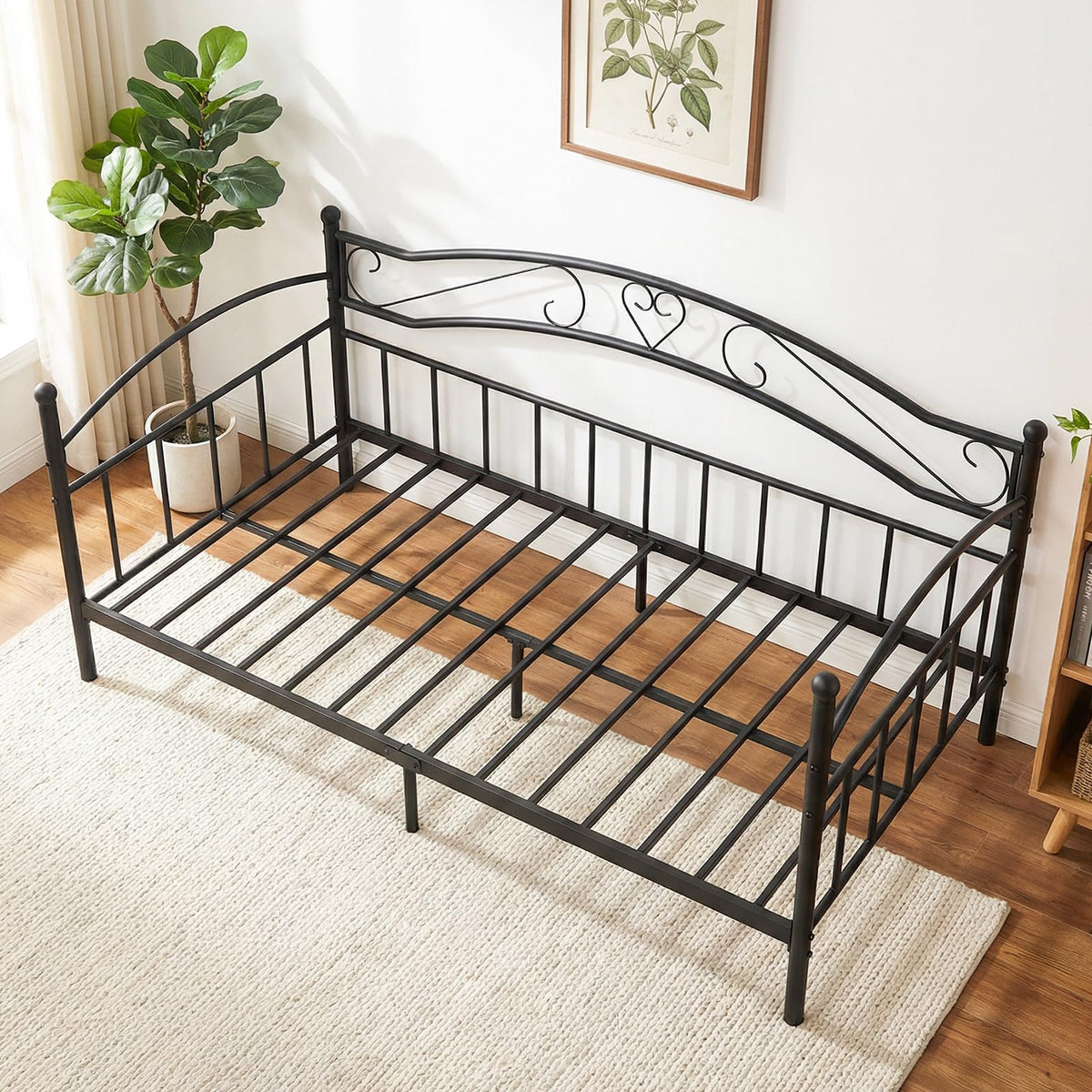 Giantex Metal Daybed Frame, 190 x 90 cm Sofa Bed with Classic Headboard