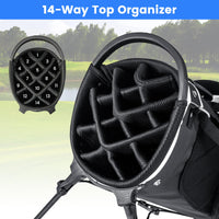 Golf Stand Bag, Golf Club Bag w/ 14 Way Top Dividers, Lightweight Golf Carry Bag