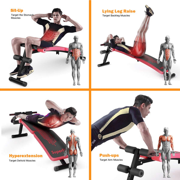 Foldable Workout Slant Bench for Home Gym