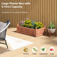 Wood Raised Garden Bed, 111 x 59 x 40 CM Rectangular Planter Box w/Drainage Holes for Growing Vegetables