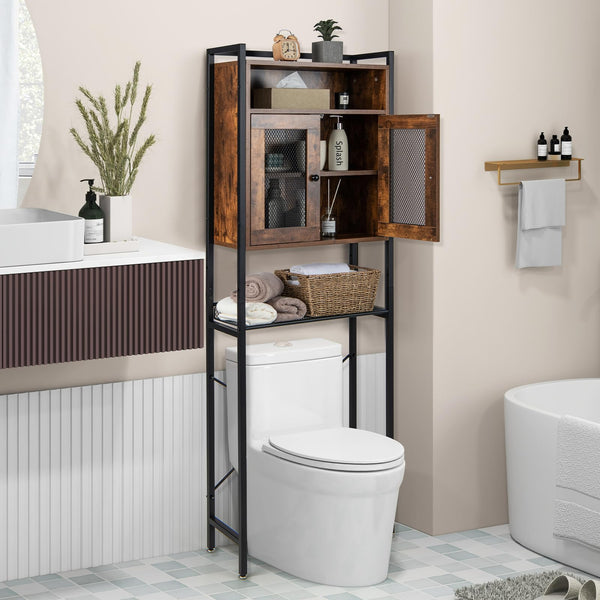 Bathroom Storage Organizer with Heavy-Duty Metal Frame & 3-Position Adjustable Shelf
