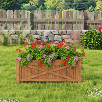 Wooden Raised Garden Bed 90 x 40 x 37 cm Rectangle Planter