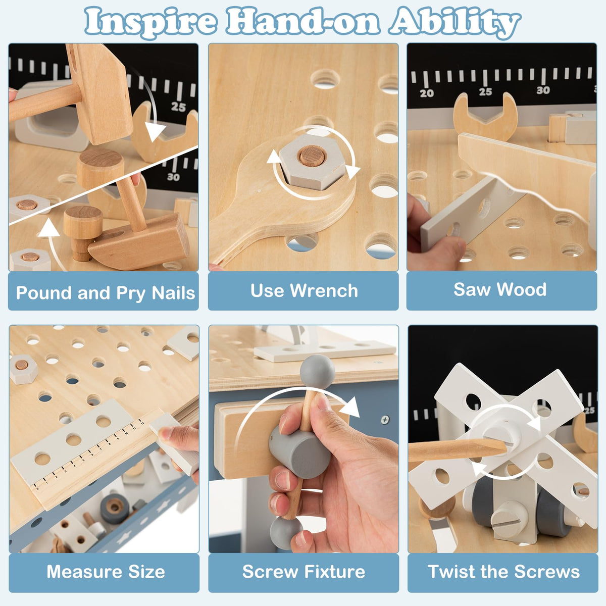 Kids Play Tool Workbench Set with 61 PCS Tool & Parts Set for Age 3/4/5 Years Old