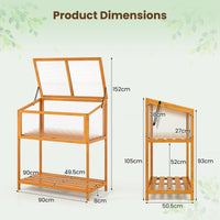 Wood Cold Frame Greenhouse, Raised Flower Planter Protection