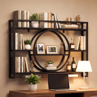 3-Tier Wall Mounted Wine Rack with Glass Holder for Home Bar