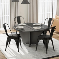 Metal Dining Chair Set of 4 Stackable Kitchen Chairs Cafe Restaurant Chairs