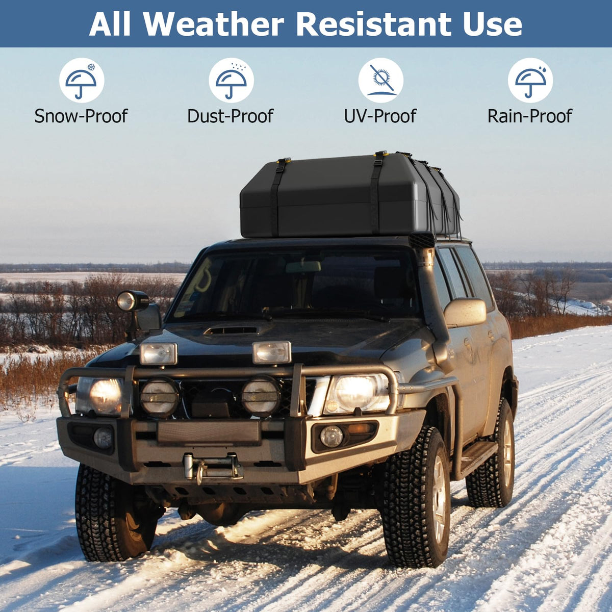 595 L Car Roof Bag with Door Hooks and Non-slip Mat