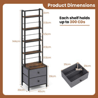Giantex CD Storage Rack with Drawers, 5-Tier DVD Shelf Organizer