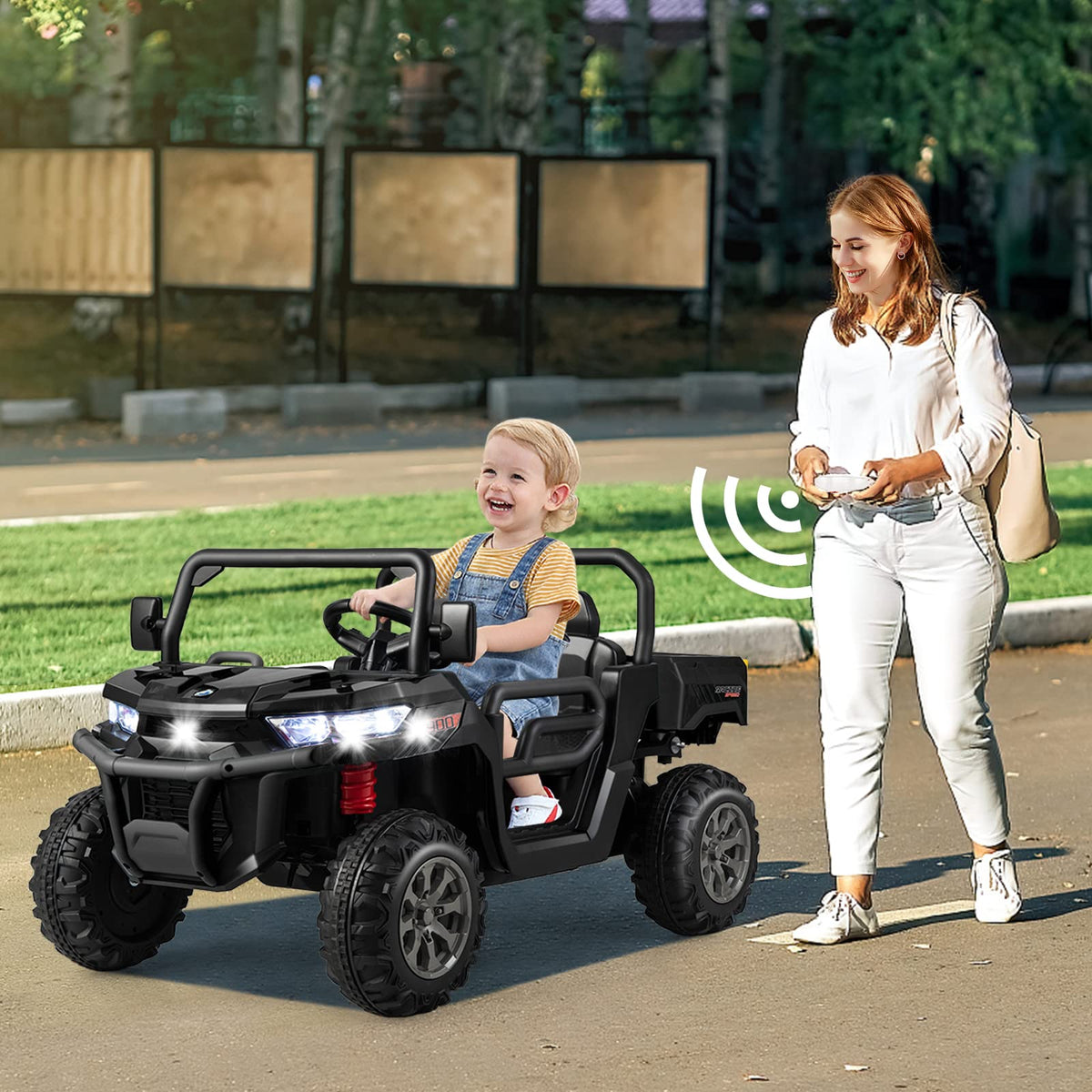 12V 2-Seater Kids Ride On Dump Truck with Shovel and Remote Control