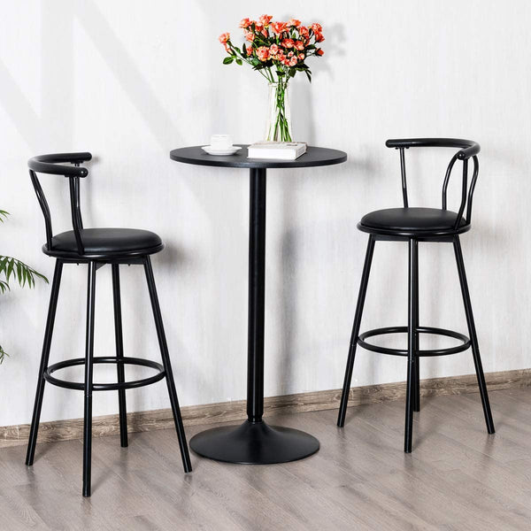 Giantex Pub Bar Table 60cm Round Top 102cm Height Modern Style Standing Circular Cocktail Table
