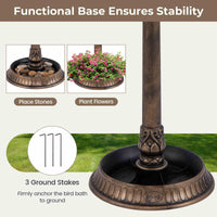 Outdoor Solar Lighted Bird Bath 3-in-1 Pedestal Bird Feeder Decor for Garden