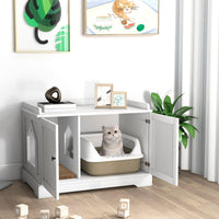 Cat Litter Box Enclosure W/Cat Scratching Pad for Kitten & Large Cat