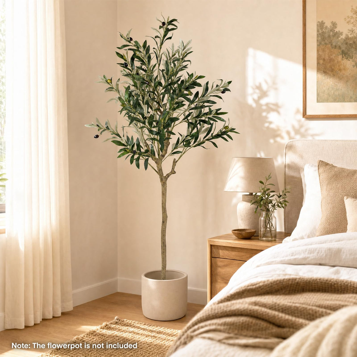 Giantex 150 cm Artificial Olive Tree w/ 24 Olive Fruits & 576 Silk Leaves