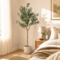 Giantex 150 cm Artificial Olive Tree w/ 24 Olive Fruits & 576 Silk Leaves