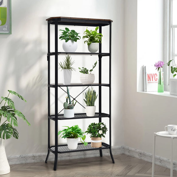 Giantex 5-Tier Bookshelf, Freestanding Shelving Unit