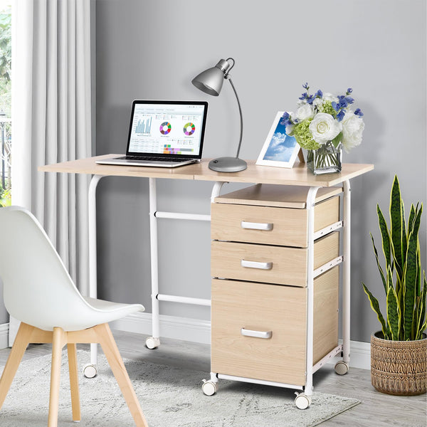 Giantex 2-in-1 Folding Computer Desk for Small Space