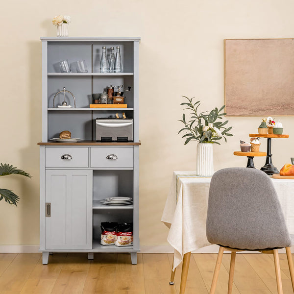 Buffet Cabinet with Hutch Sliding Doors and Drawers for Pantry