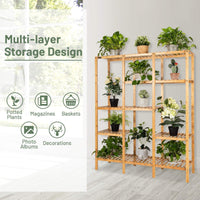 Bamboo Plant Stand, 5 Tier 12 Potted Plant Shelf