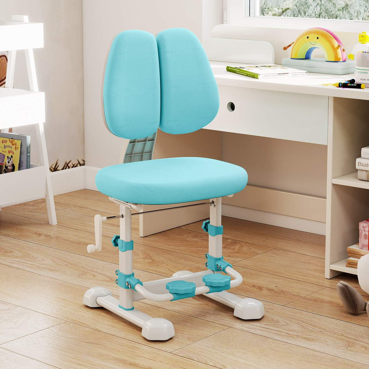 Kids Chair, Ergonomic Children Study Desk Chair with Adjustable Double Backrest