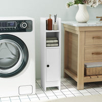 Giantex Bathroom Storage Cabinet, Slim Corner Floor Standing Cabinet with Adjustable Shelf