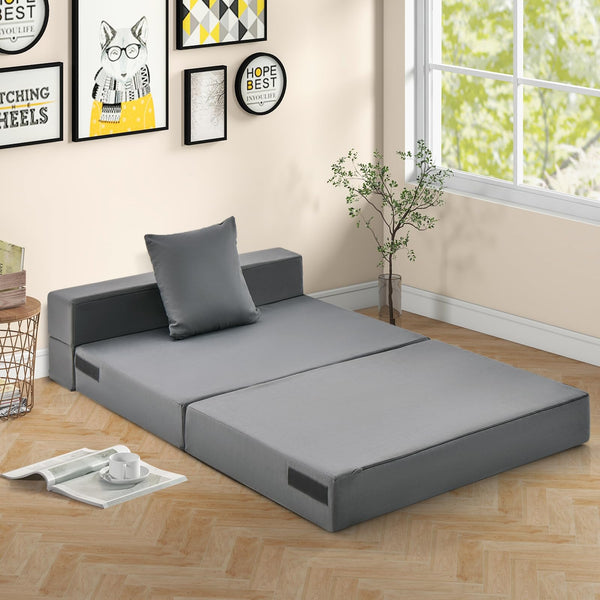 Giantex Folding Mattress with Pillow, 15cm Tri-fold Sofa Bed