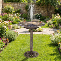 71cm Bird Bath with Solar Powered Fountain, Outdoor Pedestal Birdbath