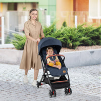 Lightweight Baby Stroller w/ Mesh Net, Compact Toddler Travel Stroller for Airplane